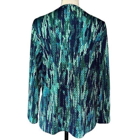 Bon Worth aqua blouse medium petite - Picture 3 of 6